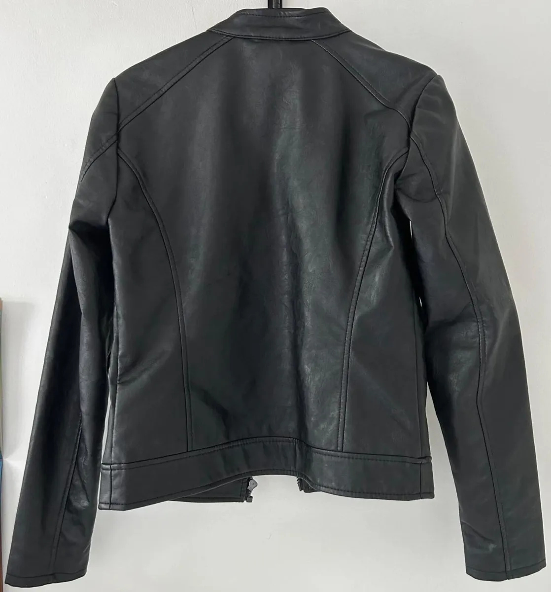 Black JDY Faux Leather Jacket - Size XS - Image 2