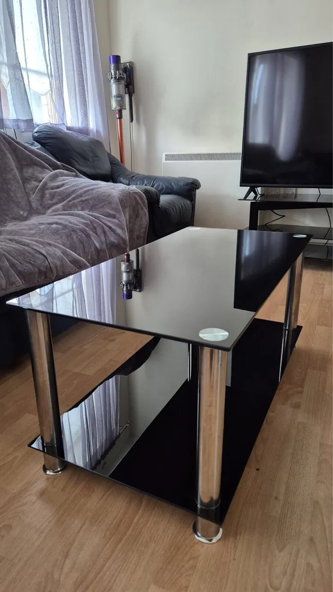 Black Glass Coffee Table – Excellent Condition - Image 1