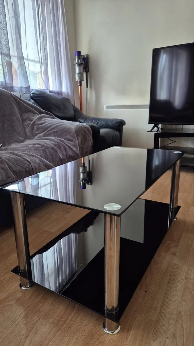 Black Glass Coffee Table – Excellent Condition - Image 2