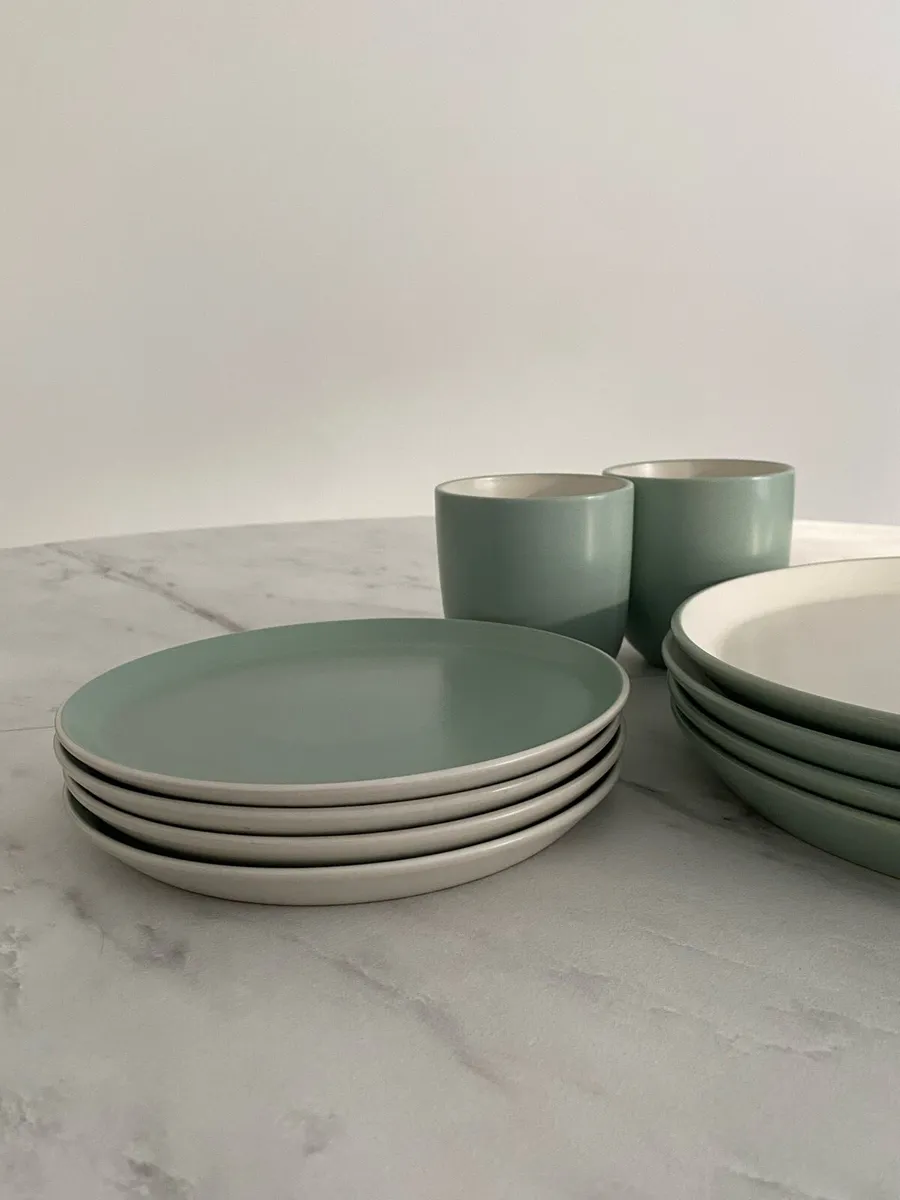Sage Green & Cream Dinnerware Set - Image 2