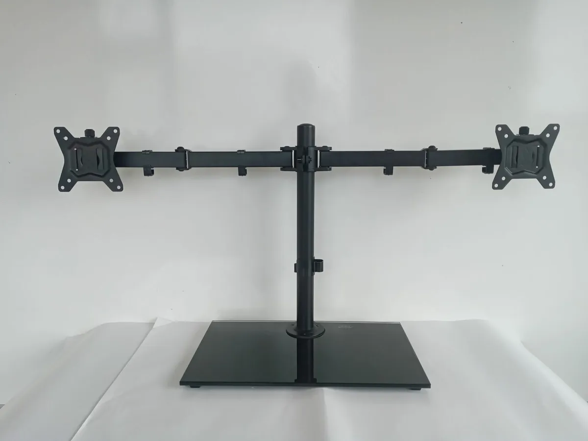 Lot of 3 x Double Monitor Arms Mounts - Image 1