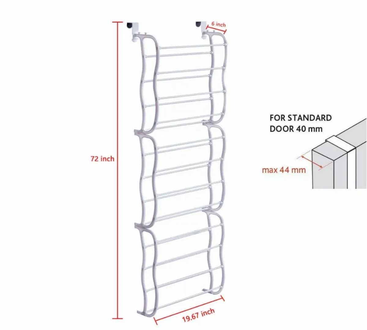 NEW Over Door Metal Hanging Shoe Rack - Image 3