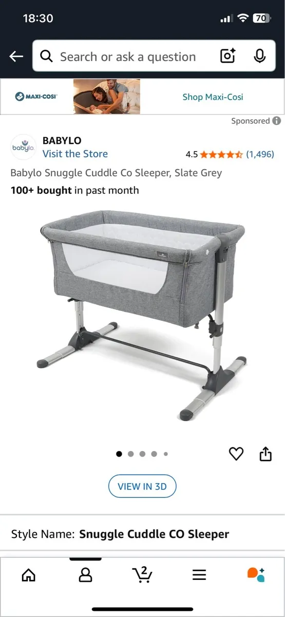 Crib for cosleep next to me - Image 1