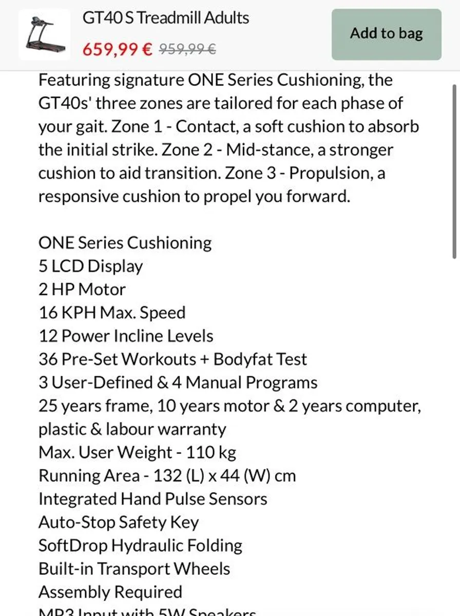Reebok gt40 treadmill - Image 4