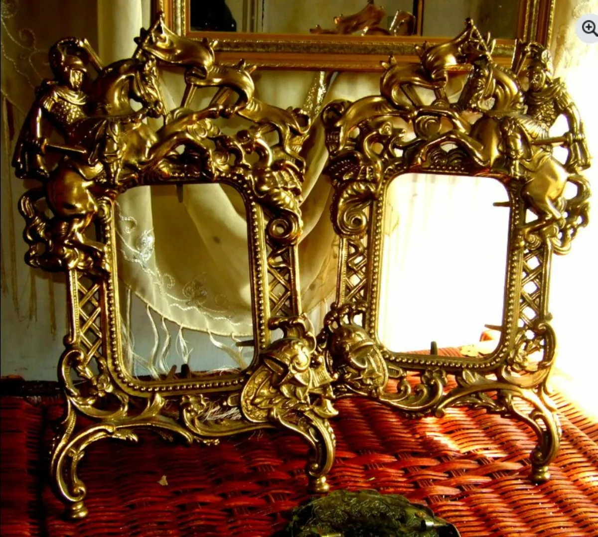 Pair Of Substantial Brass Photo Frames - Image 1