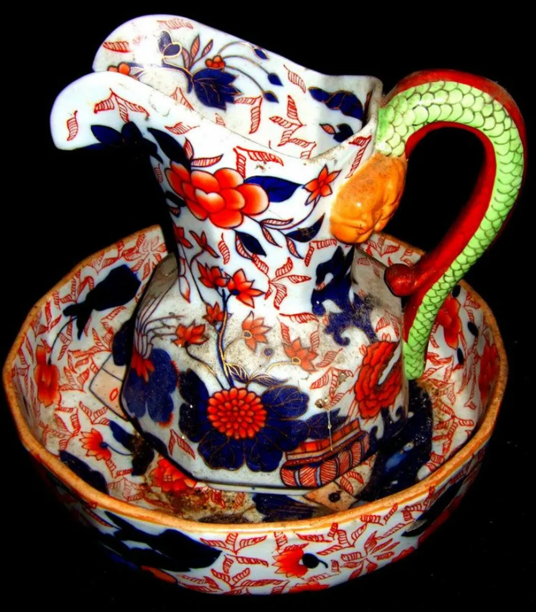Vintage Ringtons Imari Patterned Jug & Bowl - Image 4