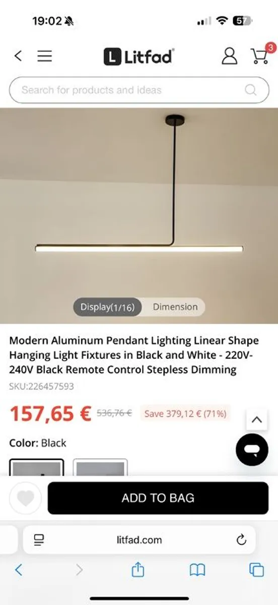 Linear LED light - remote controled - Image 1