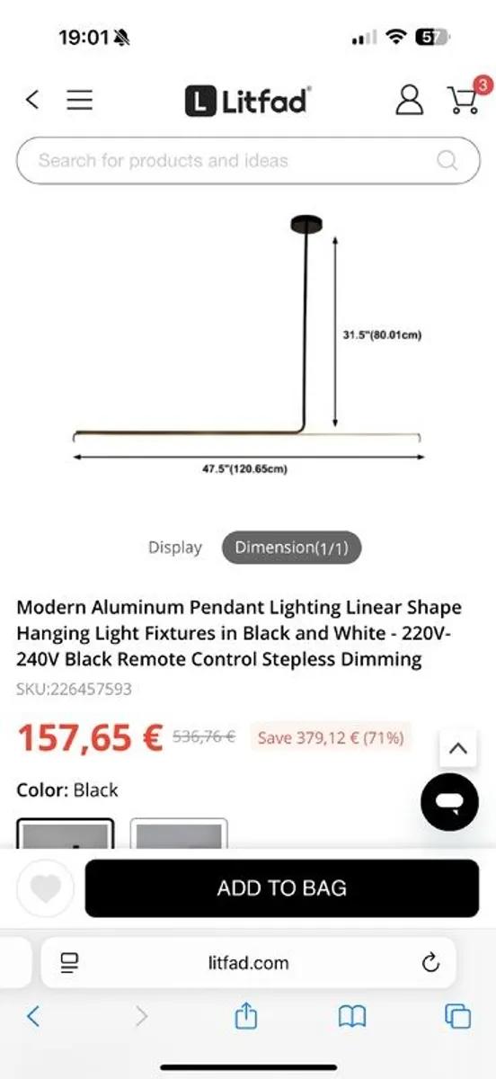 Linear LED light - remote controled - Image 2