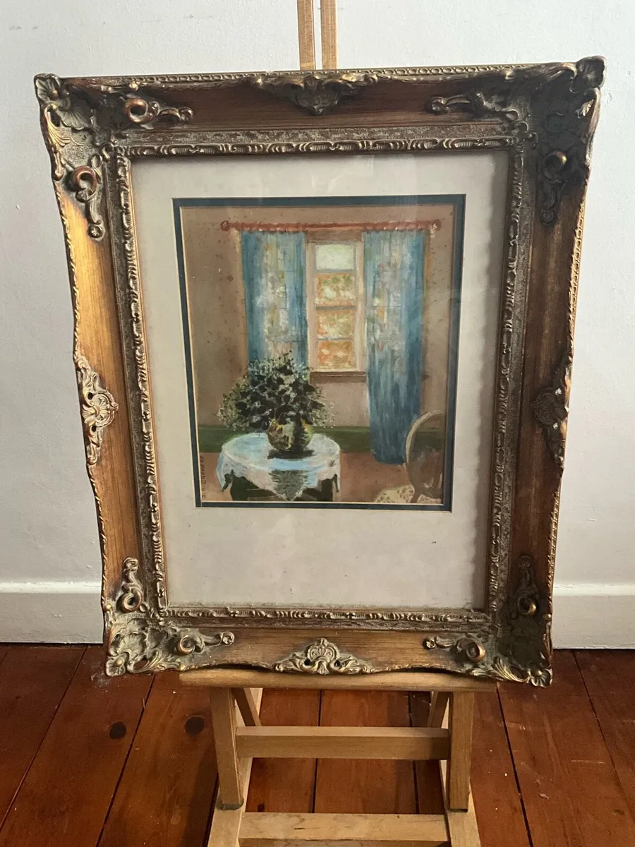 Impressionism.Blue Clematis in the Artist’s Studio - Image 1
