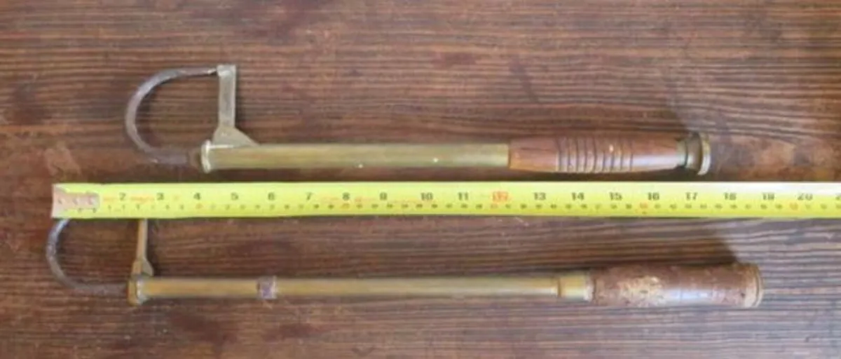 2 Victorian brass fishing gaffs - Image 1