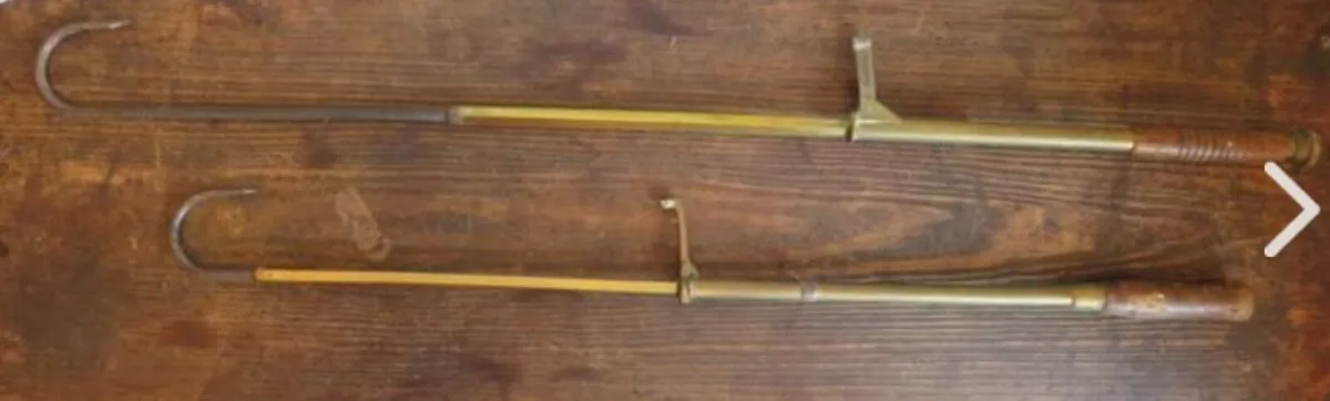 2 Victorian brass fishing gaffs - Image 4