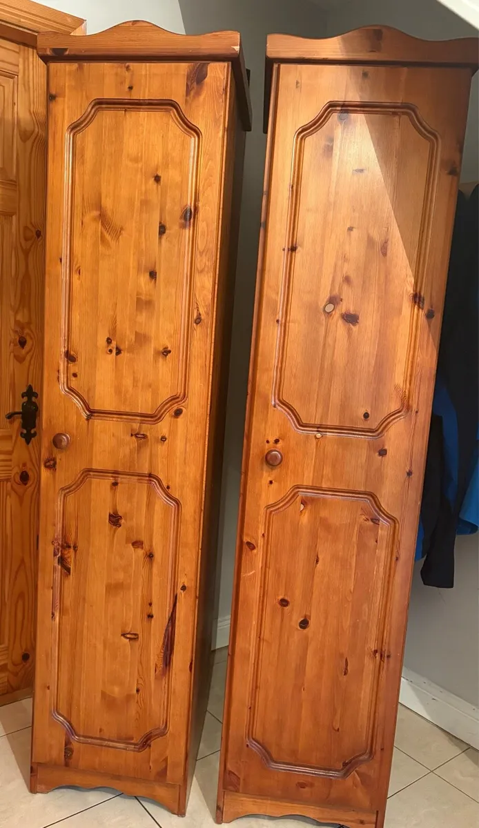 2 Solid Wood Wardrobes - Image 1