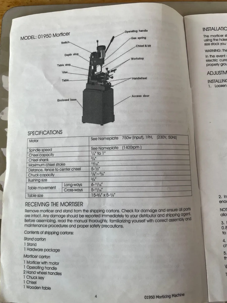 Heavy Duty Floor Standing Morticer Single Phase - Image 3