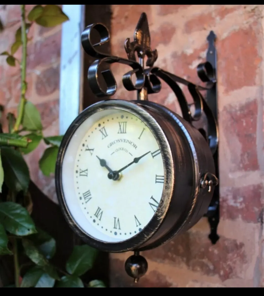 NEW Garden Station Outdoor Wall Clock Thermometer - Image 2