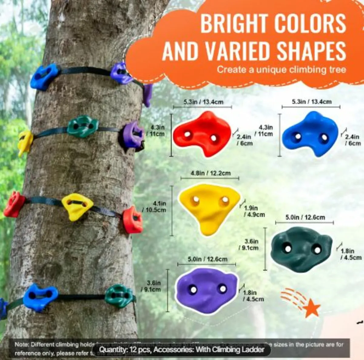 Ninja Tree Climbing Kit 12 Climbing Holds 6 - Image 3