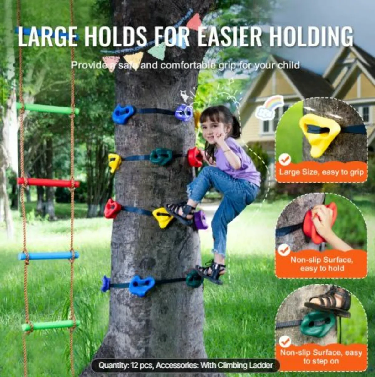 Ninja Tree Climbing Kit 12 Climbing Holds 6 - Image 4