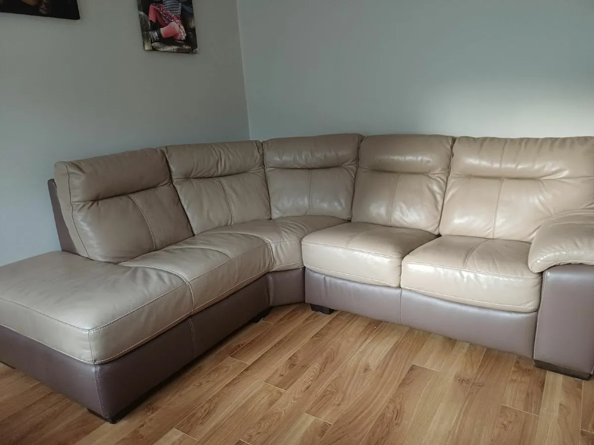 Leather Corner Couch - Image 2