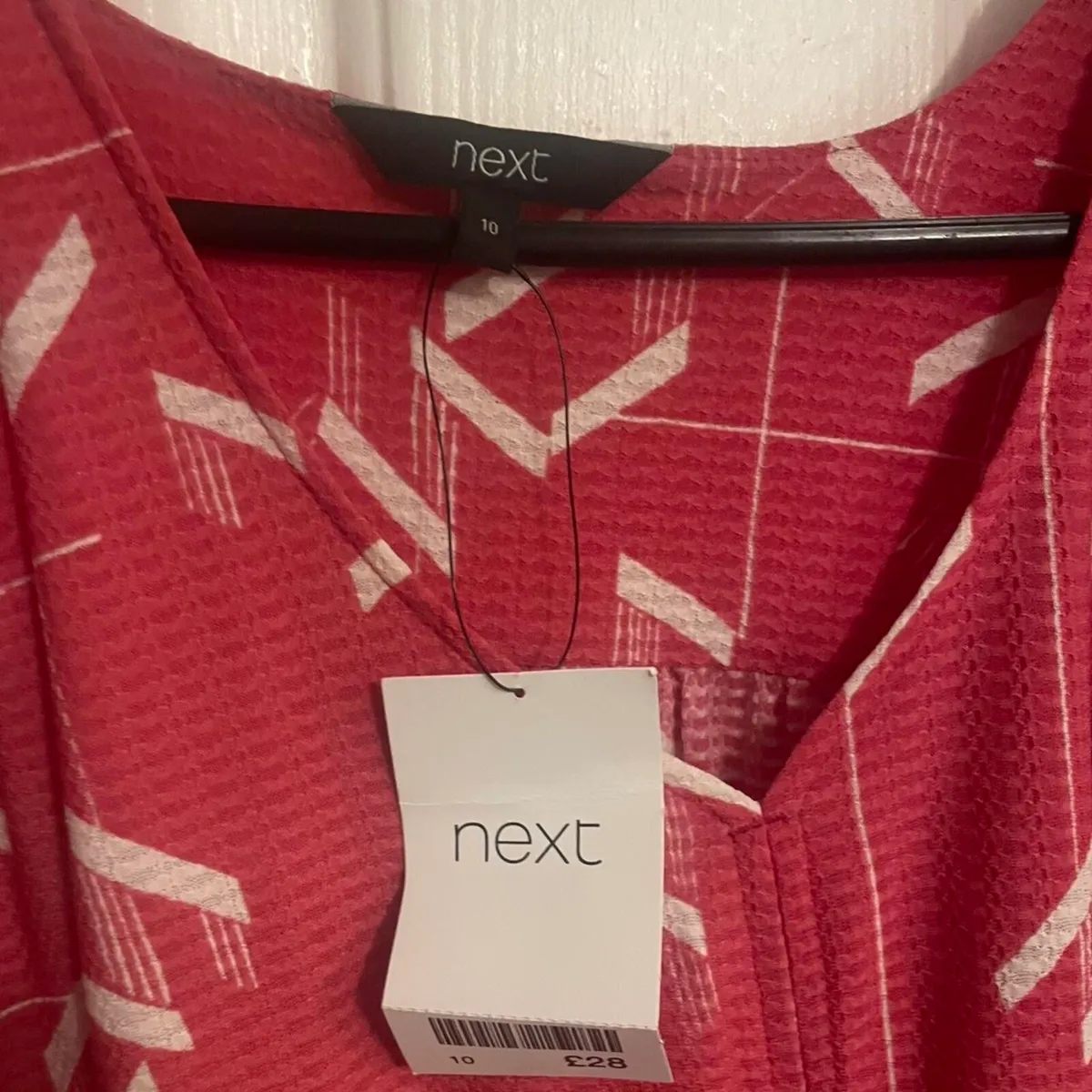 Next pink and white dress with tie - Image 3