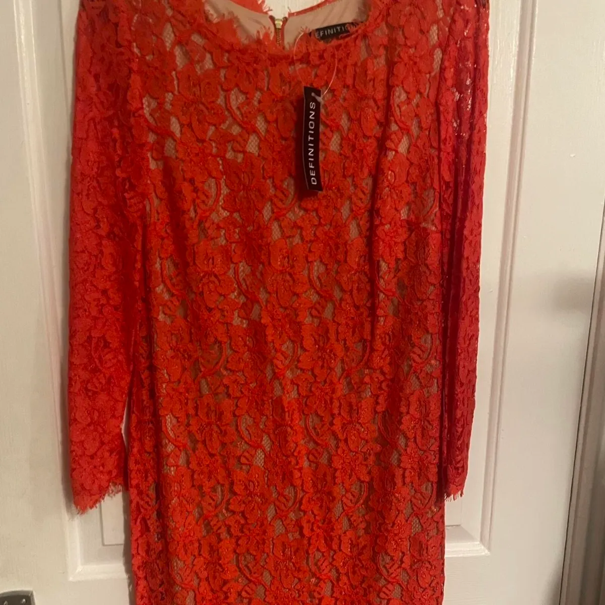 Dorothy Perkins red lace dress - Image 1