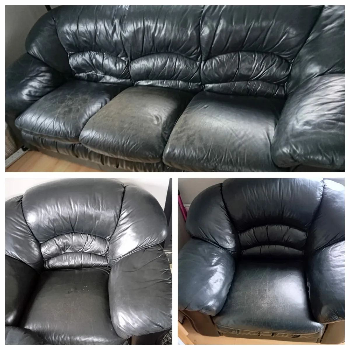 Leather Black Couch