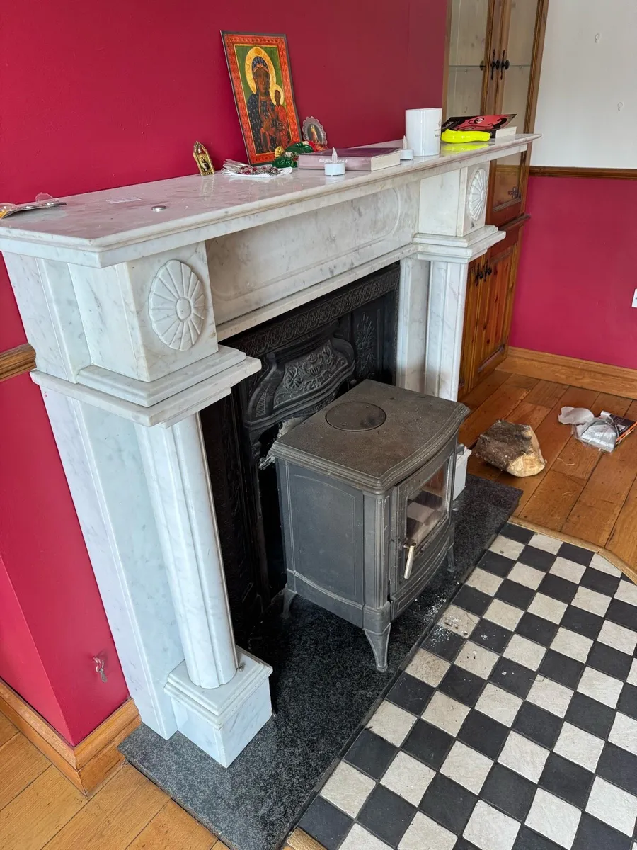 Marble Fireplace & Stove - Image 2
