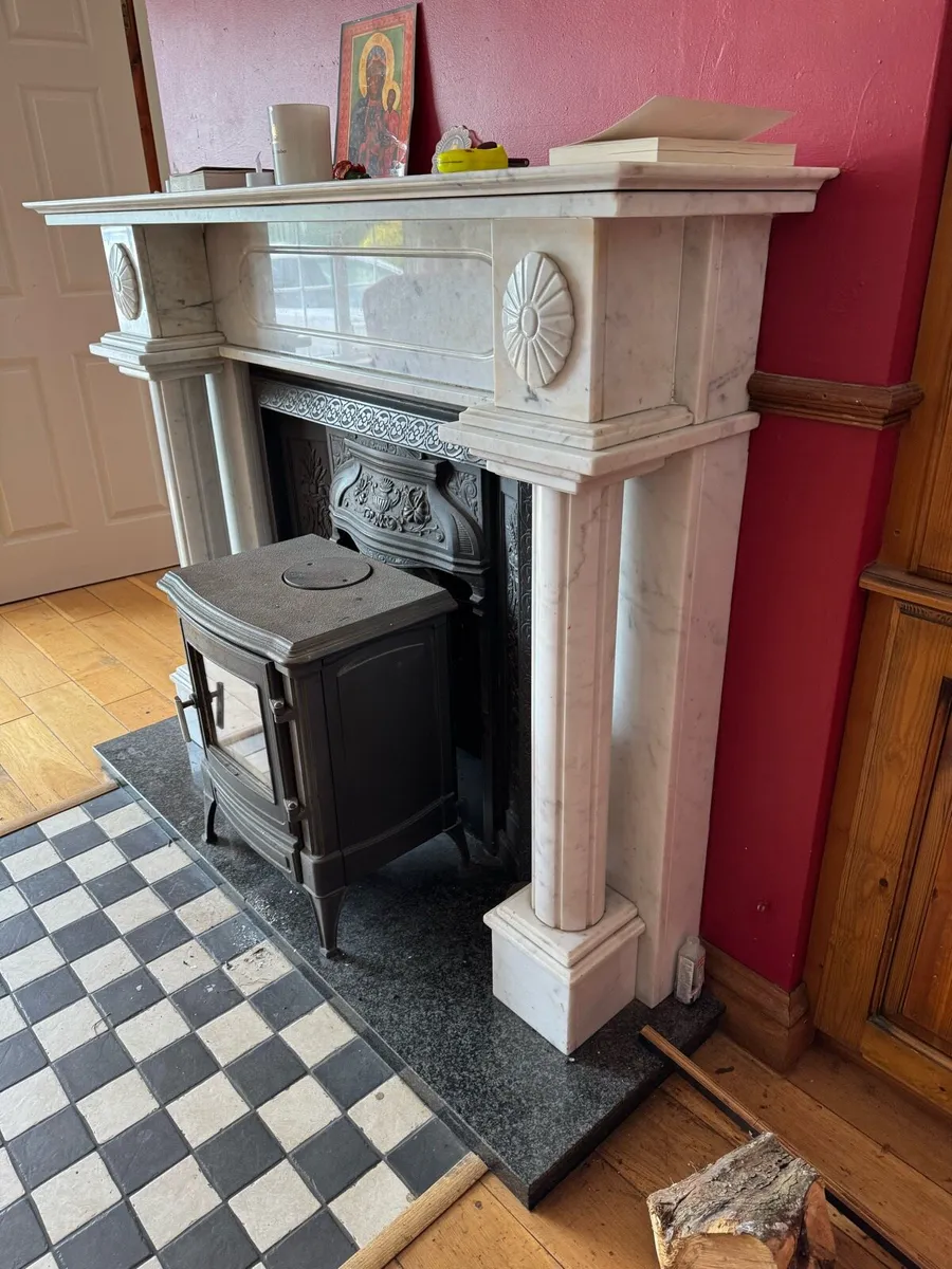 Marble Fireplace & Stove - Image 3