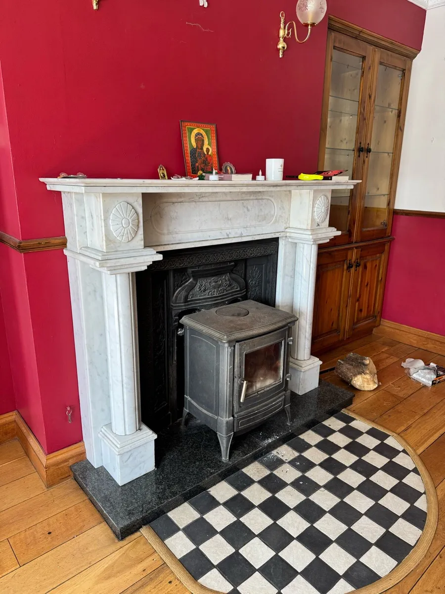 Marble Fireplace & Stove - Image 4