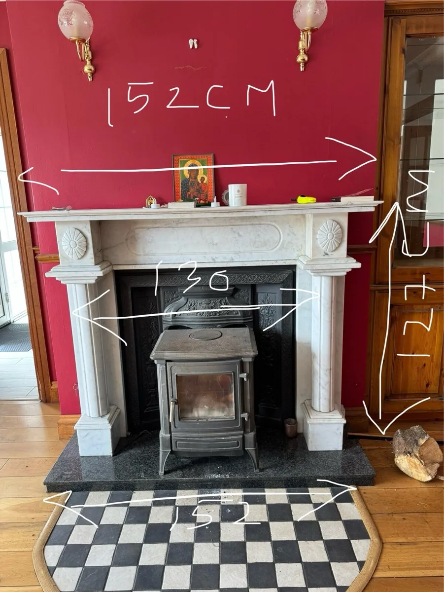 Marble Fireplace & Stove - Image 1