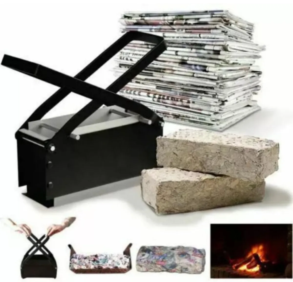 Paper Fire Log Firelog Briquette Maker NEW - Image 1