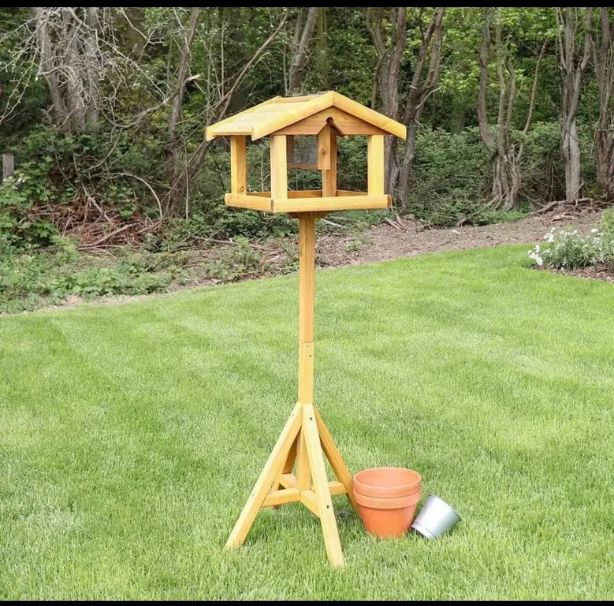 NEW Wooden Bird Table With Built in Feeder - Image 1