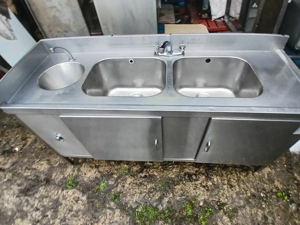 Stainless steel cabbinet sink unit complete - Image 3