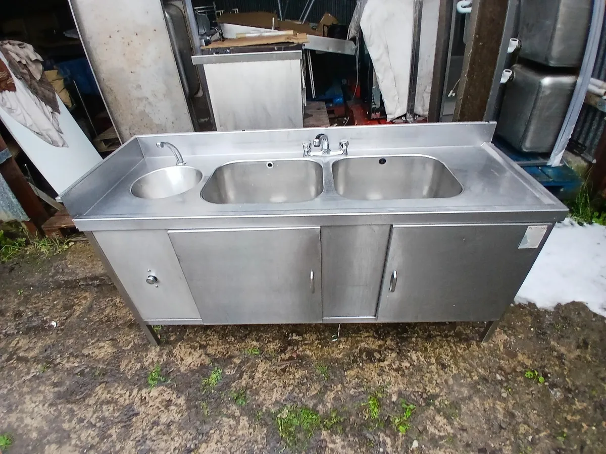 Stainless steel cabbinet sink unit complete - Image 4