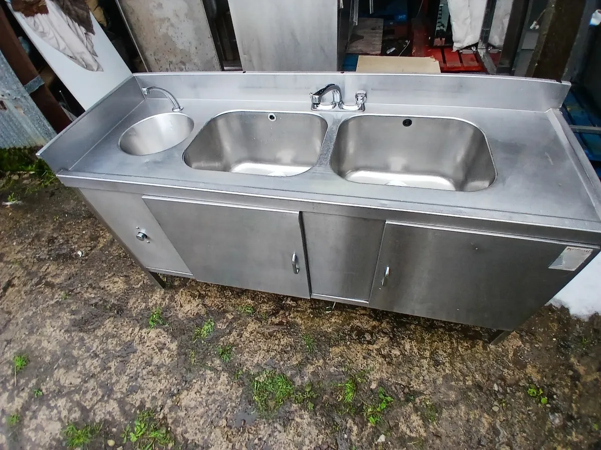 Stainless steel cabbinet sink unit complete - Image 4