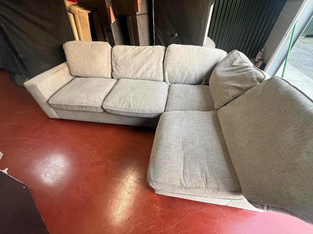 Grey corner sofa L shaped delivery available - Image 1