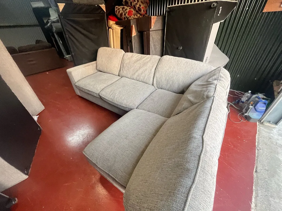 Grey corner sofa L shaped delivery available - Image 3