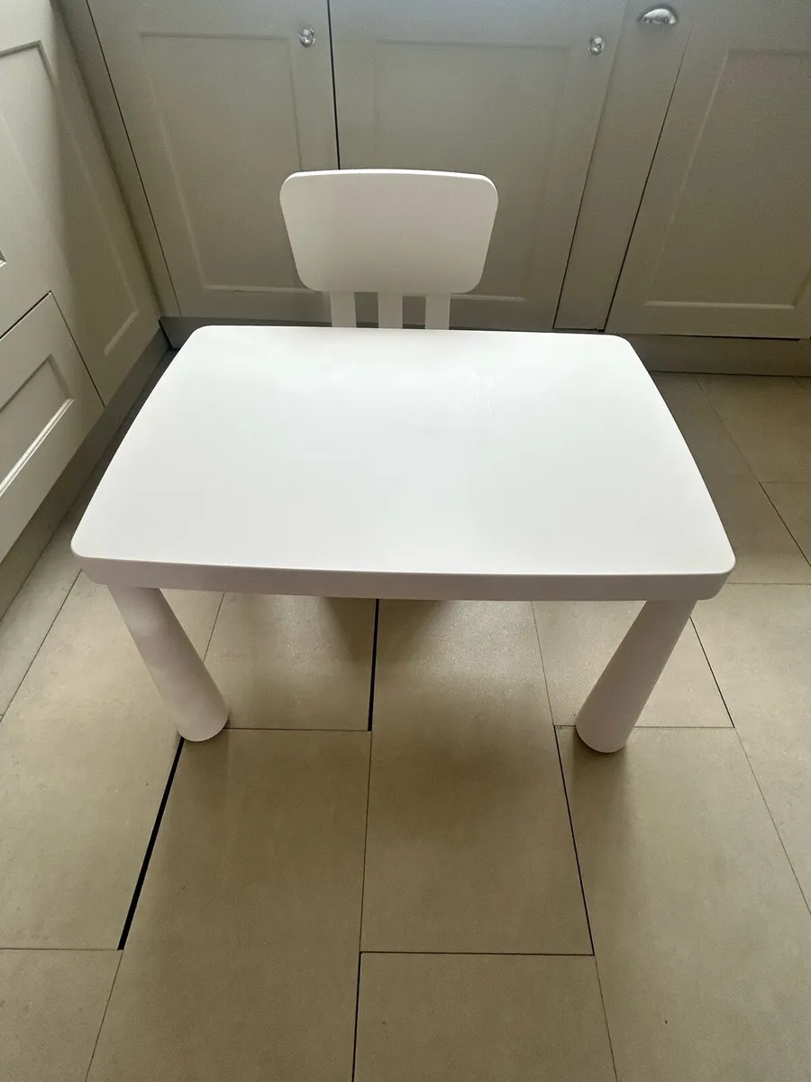 IKEA kids white table & Chair x1 - Image 1