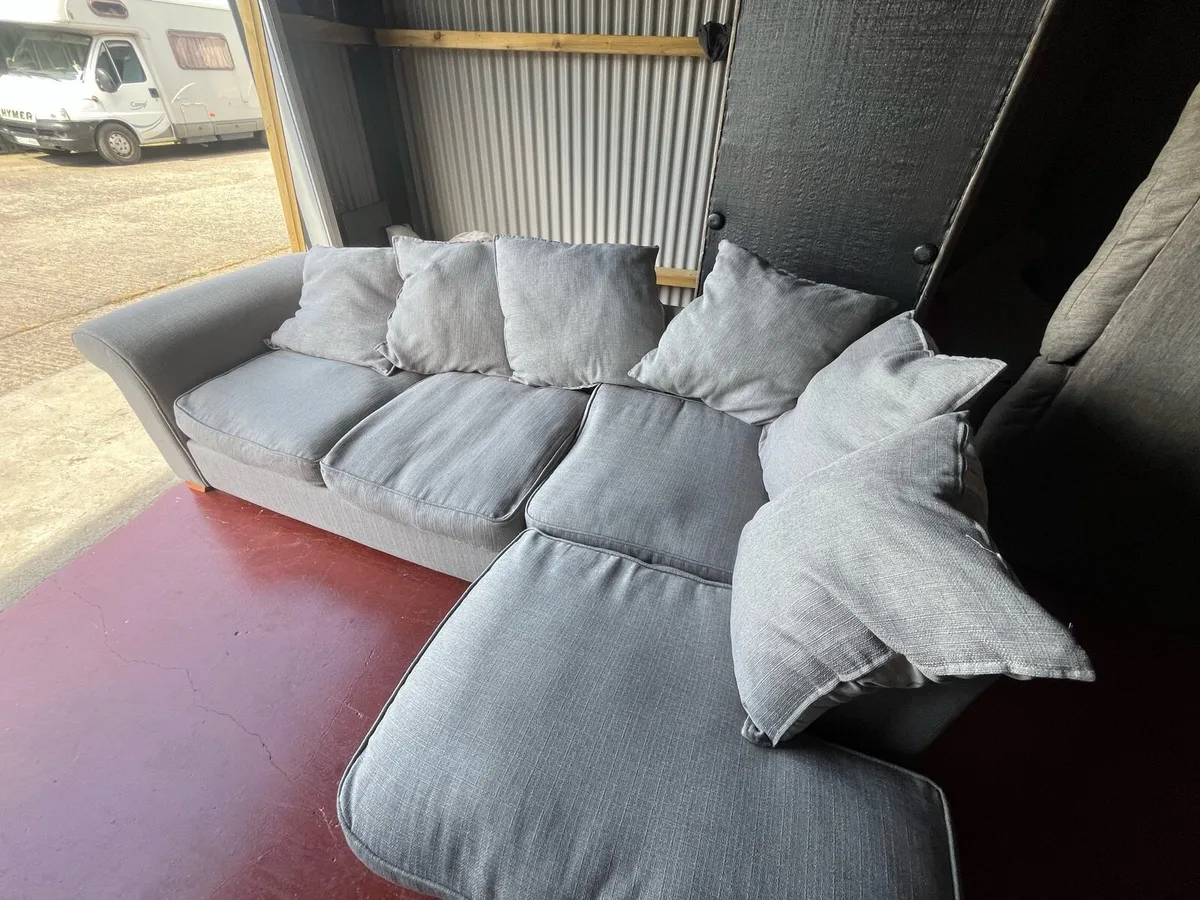 Grey corner sofa L shaped delivery available - Image 1