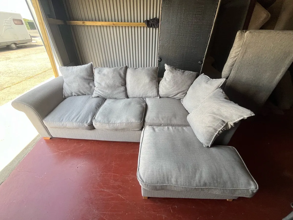 Grey corner sofa L shaped delivery available - Image 2