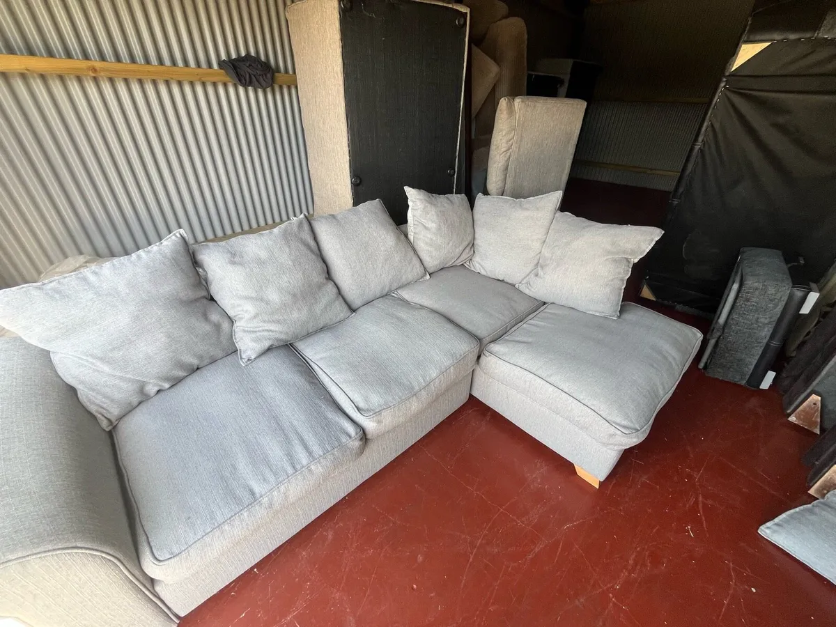 Grey corner sofa L shaped delivery available - Image 3