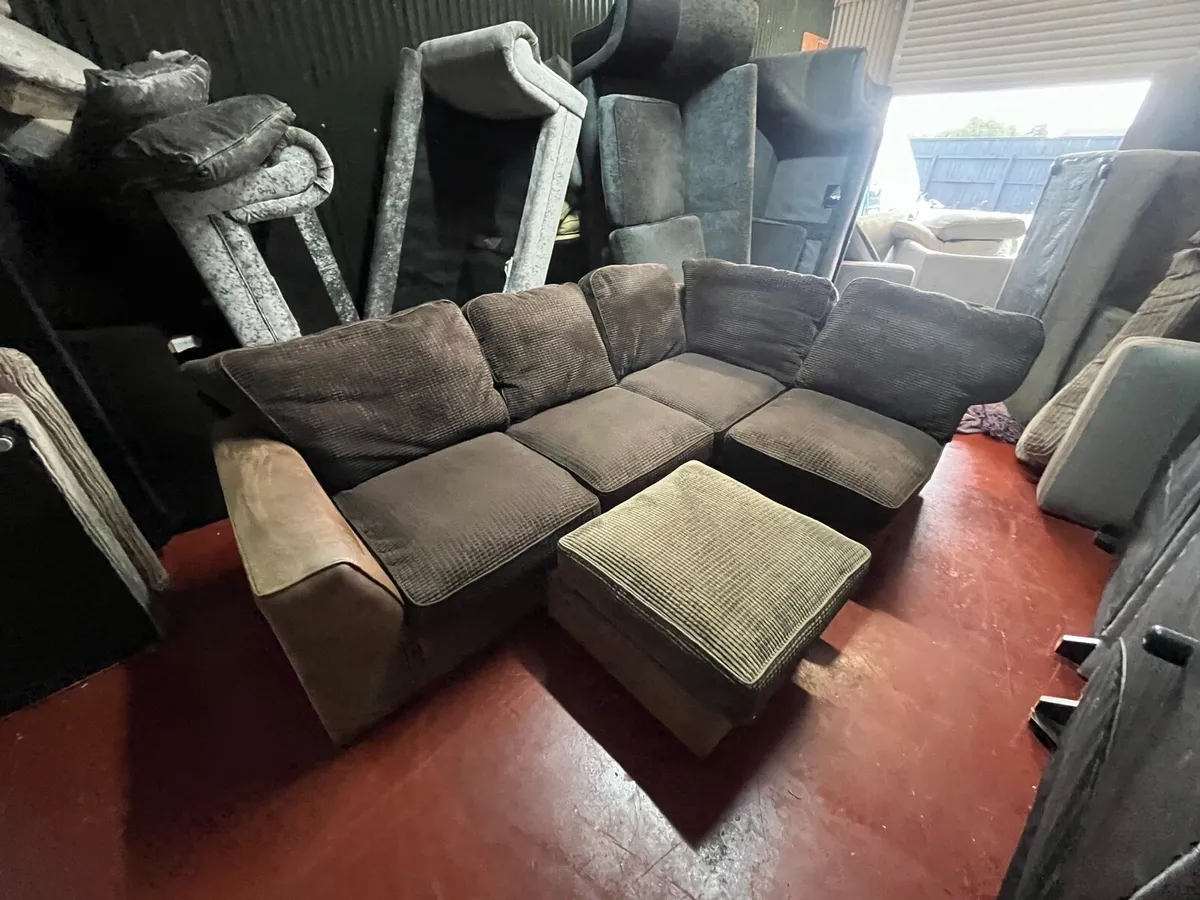 Brown corner sofa L shaped delivery available - Image 1