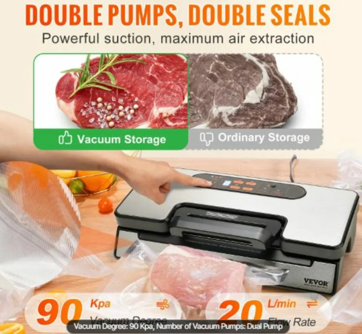 Vacuum Sealer Machine Food Preservation Storage - Image 2