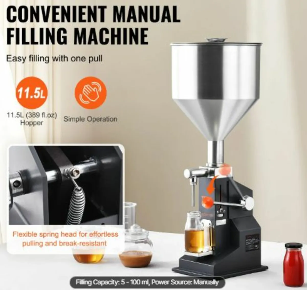 Manual Paste Liquid Filling Machine, 5-100ml - Image 2