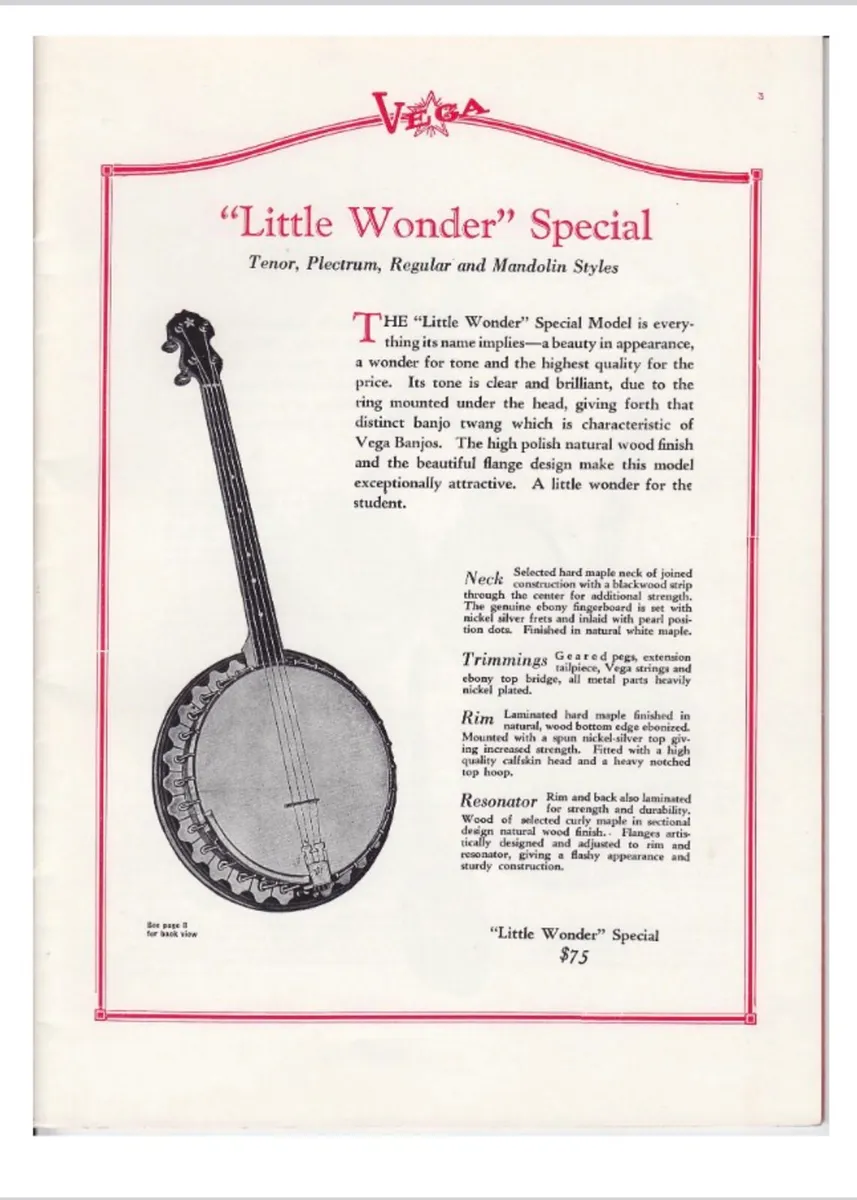 Vega Little Wonder 19 Fret ( Special Edition) - Image 1