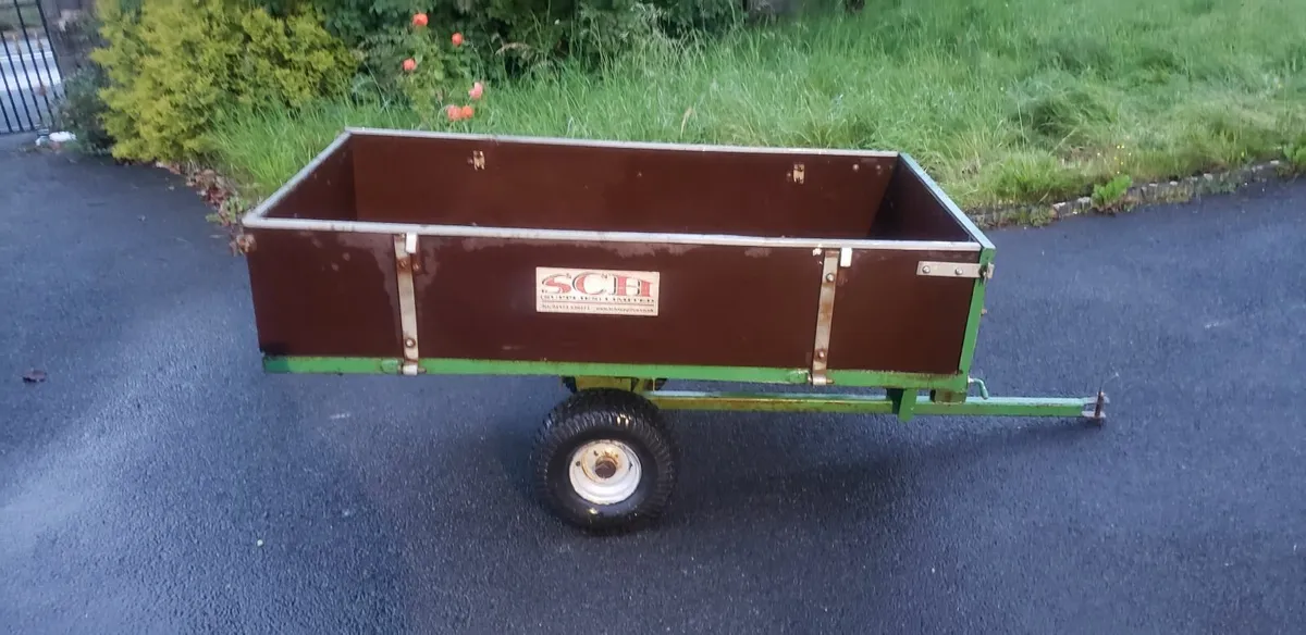 sch garden quad tipping trailer heavy duty 500kgs - Image 1