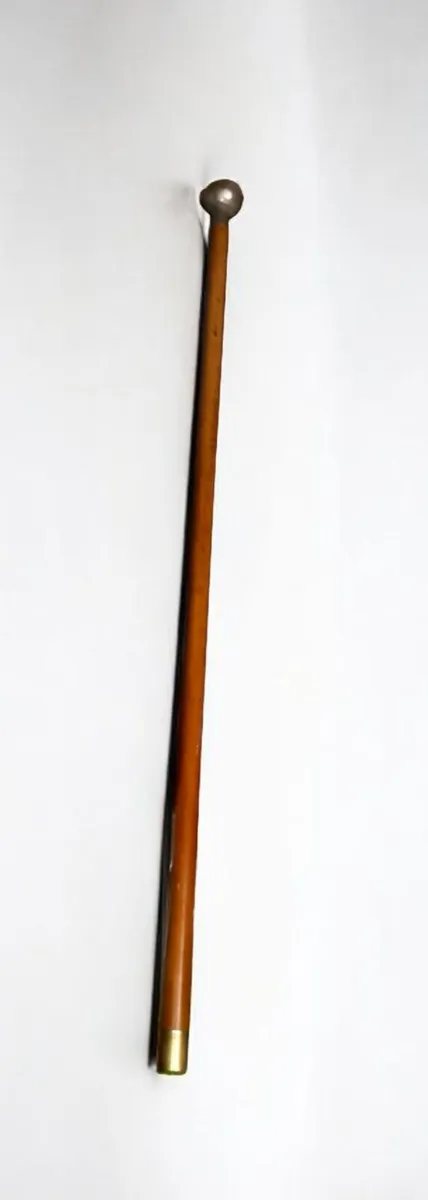 Antique walking stick with sterling silver knob - Image 1
