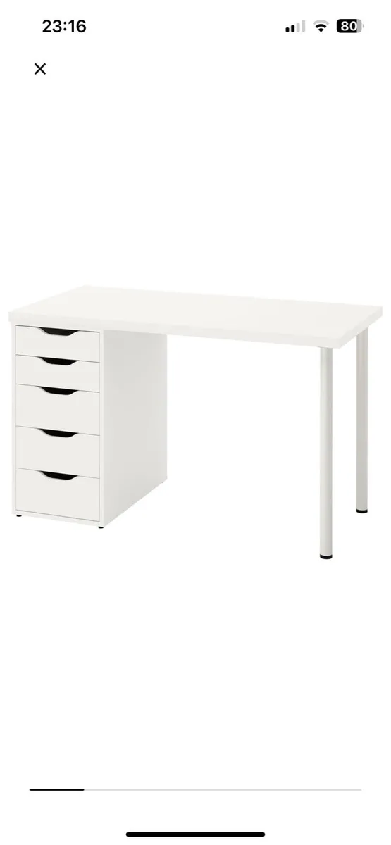 IKEA desk with Alex drawers - Image 1