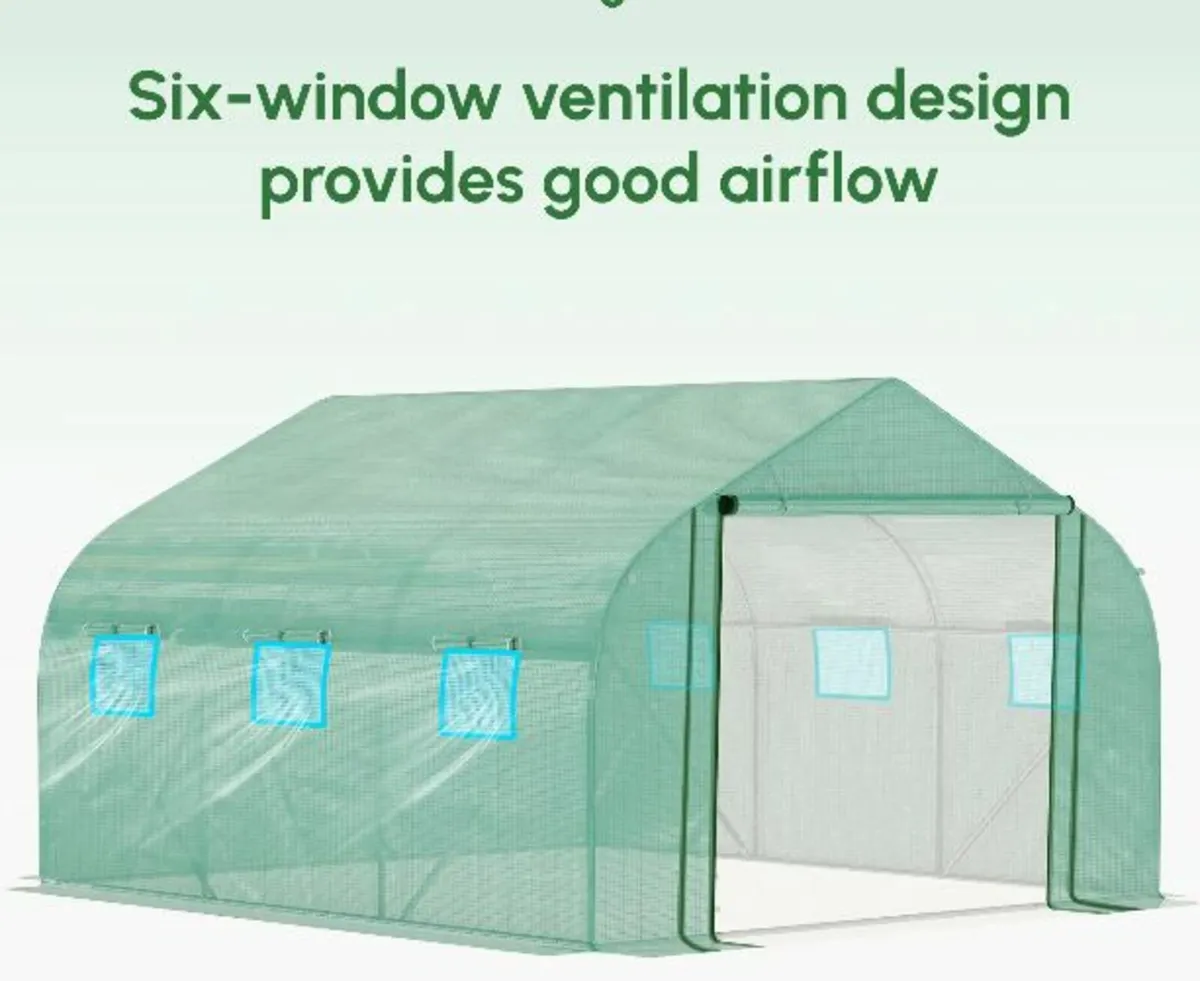Walk-in Polytunnel Garden Greenhouse, Outdoor - Image 3
