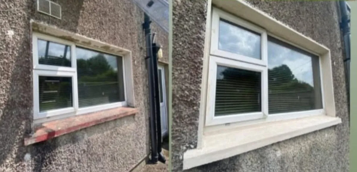 2 top windows Ledges and 1in bottom 
And Door Fram