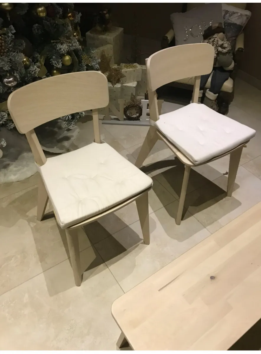 A IKEA TABLE, 2 CHAIRS & BENCH SET - Image 2