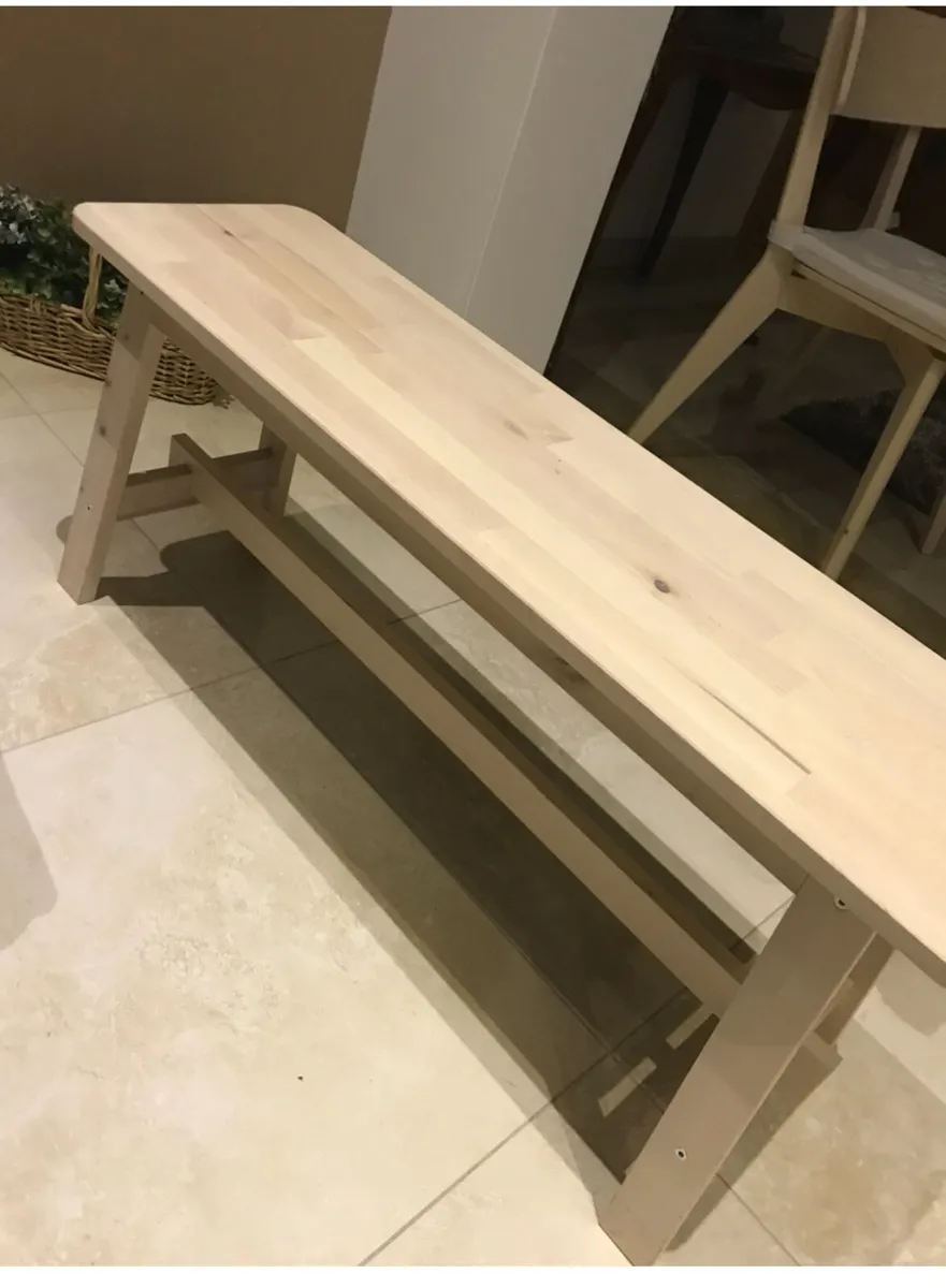 A IKEA TABLE, 2 CHAIRS & BENCH SET - Image 4